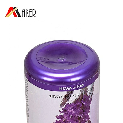 New arrival luxury design 850ml empty purple PET body wash bottle with lotion pump