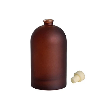2021 New design frosted amber and brown car diffuser bottle with rubber cork stopper