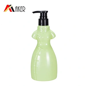 Factory supply wholesale price unique design 300ml empty PET lotion bottle with pump