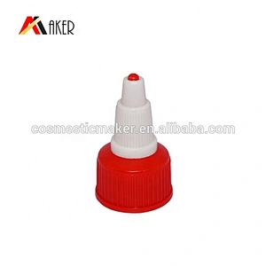Custom Plastic PP 20 410 Red Tip Shape Twist Top Screw Caps for Glue and Hair Conditioner