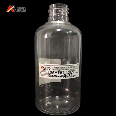 Wholesale 30ml 50ml 60ml 100ml clear PET plastic boston round spray bottle for hand sanitizer