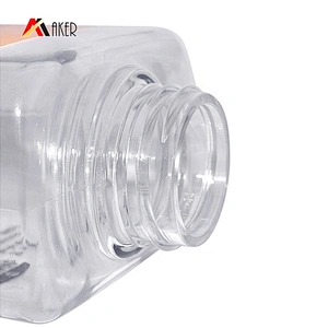 Empty 500ml 550ml clear square shape PET plastic lotion shampoo bottle with pump