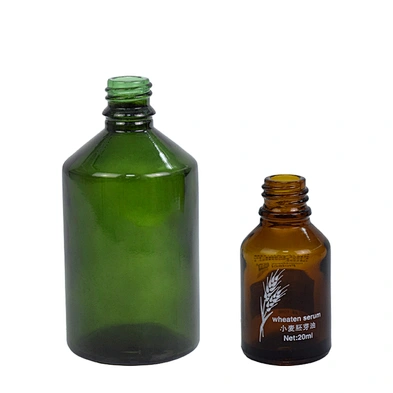 wholesale amber green 20ml 100ml 3oz glass packaging dropper bottle essential oil oblique shoulder bottle