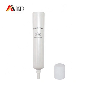Empty small capacity white round long nozzle cosmetic eye cream plastic packaging tube