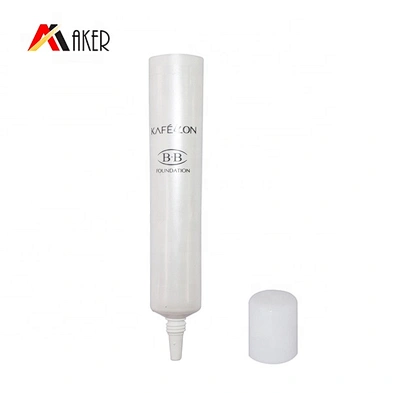 Empty small capacity white round long nozzle cosmetic eye cream plastic packaging tube