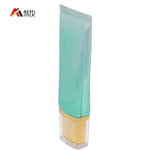 Wholesale green 40ml cosmetic BB CC cream plastic laminated aluminum tube packaging with acliry screw cap
