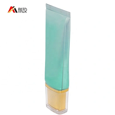 Wholesale green 40ml cosmetic BB CC cream plastic laminated aluminum tube packaging with acliry screw cap