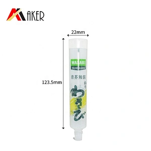 Food grade packaging 30ml soft plastic tube for wasabi with screw cap