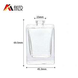 New wholesale high quality empty crystal white square shape 30ml perfume glass bottle