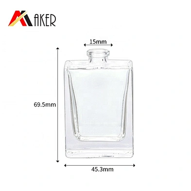 New wholesale high quality empty crystal white square shape 30ml perfume glass bottle