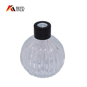 High Quality 55ml 2 oz Decorative Luxury Reed Diffuser Round Glass Bottle With Silver Cap