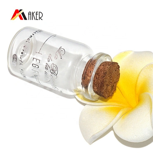 China manufacturer round clear cosmetic ampoule 10ml glass vials serum bottle with cork
