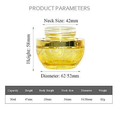 wholesale 20g gold alumite cap glass lotion face cream cosmetic packaging skincare cream jar