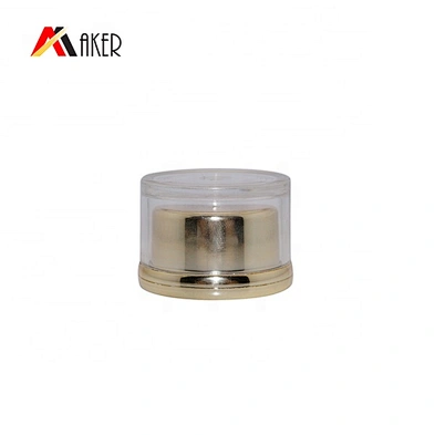 Wholesale price high quality gold color round plastic acrylic screw cap for cosmetic packaging