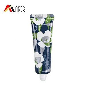 Wholesale 65ml round cosmetic hand cream silver aluminum ABL laminated tube packaging with screw cap