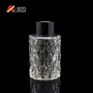 Empty unique round clear 80ml reed glass perfume diffuser bottle China wholesale