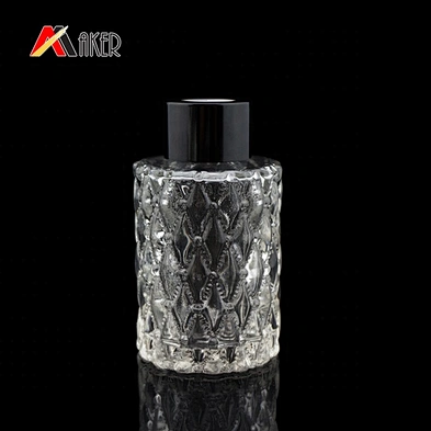 Empty unique round clear 80ml reed glass perfume diffuser bottle China wholesale