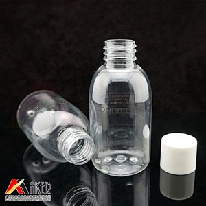 Wholesale hotel 60ml round pet clear shampoo toner plastic bottle with flip top cap