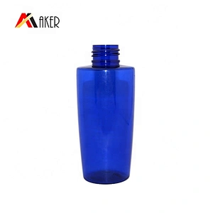 Custom 100ml Cobalt Blue PET Plastic Biodegradable Lotion Bottles with Inner Plug and Screw Cap