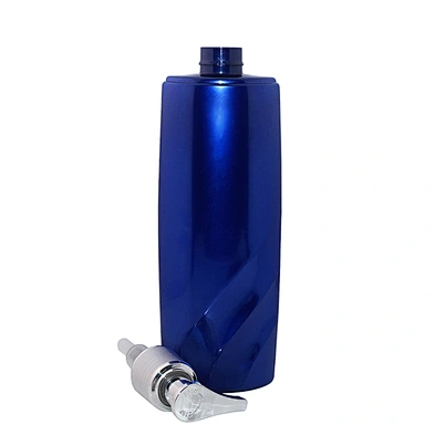 empty 250ml blue plastic pet skincare packaging shampoo bottle with lotion pump