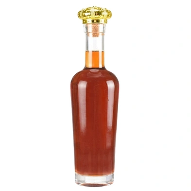 Empty round 500ml wine bottle clear vodka glass bottle manufacturers with cork
