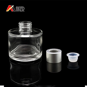 Wholesale empty 100ml round clear aroma reed diffuser glass bottle