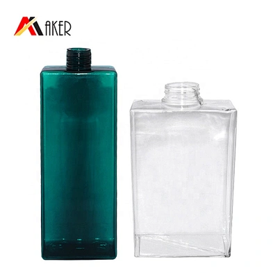China manufacturer 200ml transparent square PETG plastic shampoo bottle with lotion pump