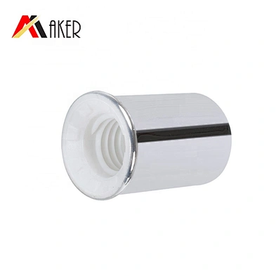 Luxury empty 25ml round white cosmetic essence cream plastic tube packaging with silver elctroplated screw lid