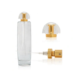 Custom 100ml OEM luxury cosmetic packaging transparent empty glass perfume bottle with luxury sprayer