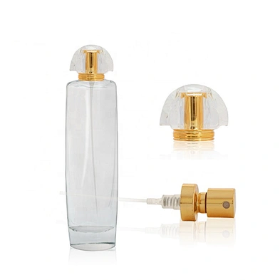 Custom 100ml OEM luxury cosmetic packaging transparent empty glass perfume bottle with luxury sprayer