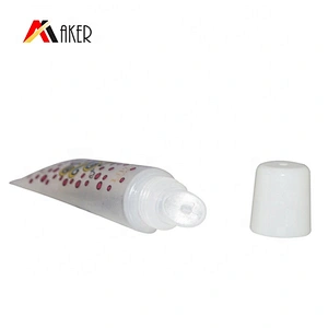 10g clear empty plastic cosmetic lip gloss squeeze containers tube packaging with screw cap