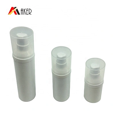 Hot sale 15ml 30ml 50ml white PP plastic cosmetic airless cream vacuum bottle packaging with airless pump