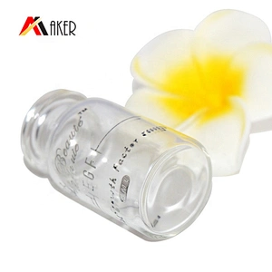 China manufacturer round clear cosmetic ampoule 10ml glass vials serum bottle with cork