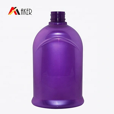 Factory price unique round purple empty 500ml PET plastic body lotion shampoo bottle for skin care with lotion pump
