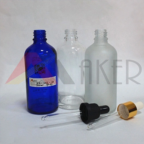 Empty colorful frosted round Cosmetic essential Oil glass bottles packaging with dropper