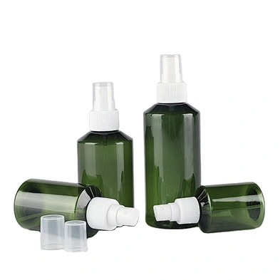Empty fine water mist PET 50ml 100ml 150ml 200ml dark green amber plastic body spray bottle