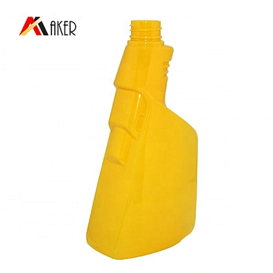 Facoty price custom shape yellow 500ml empty PET plastic bottle for liquid detergent