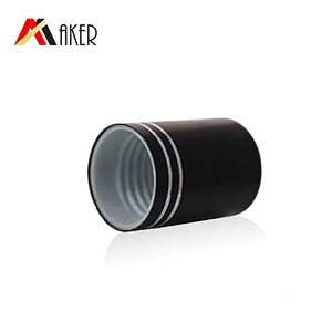 Glass roller ball and black aluminum covered 16mm screw cap with silver rims