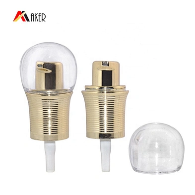 Factory supply newest gold aluminum covered 18/410 cream dispenser pump with lid
