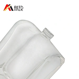 100ml empty clear square crystal glass perfume bottle with aluminum mist sprayer