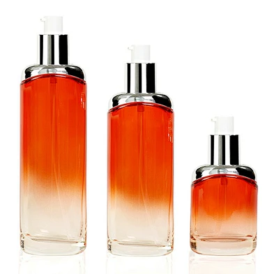 Custom Luxury Empty face cream serum Glass Jar Bottle Skin Care Cosmetic Set Container