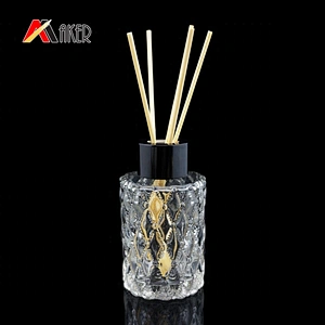 Empty unique round clear 80ml reed glass perfume diffuser bottle China wholesale