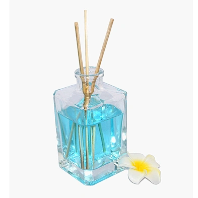 Empty 150ml Clear Rectangle Indoor Aromatherapy Air Cleaner Fire-Free Rattan Aroma Glass Reed Diffuser Bottle