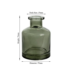 55ml Wholesale High Quality Custom Modern Clear Empty Aromatherapy Bottle Round Luxury Reed Diffuser Glass Bottle