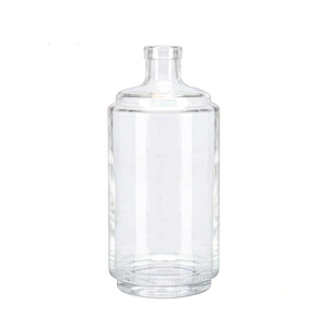 800ml round shape clear empty wine glass bottle with cork