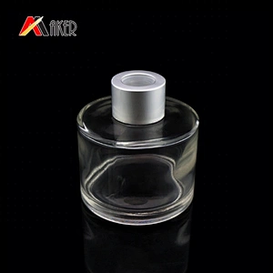Wholesale empty 100ml round clear aroma reed diffuser glass bottle