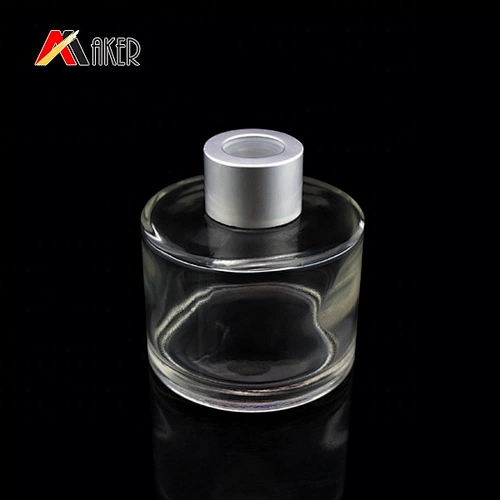 Wholesale empty 100ml round clear aroma reed diffuser glass bottle