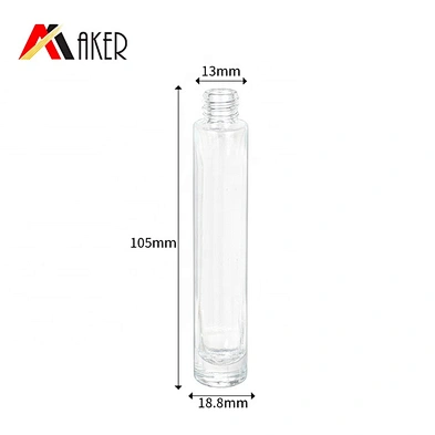 New arrival round shape empty clear 8ml glass roll on perfume bottle with gold cap and stainless steel roller