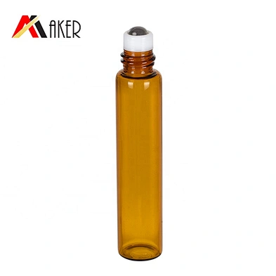 Hot sale amber 2.5ml 5ml 10ml empty deodorant roll on glass tube bottle with stainless steel roller ball