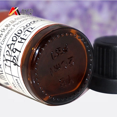 China factory 20ml amber boston round cosmetic essential oil glass serum bottle with cap